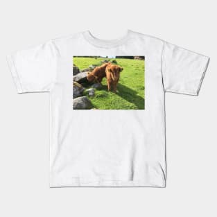 Scottish Highland Cattle Calves 1770 Kids T-Shirt